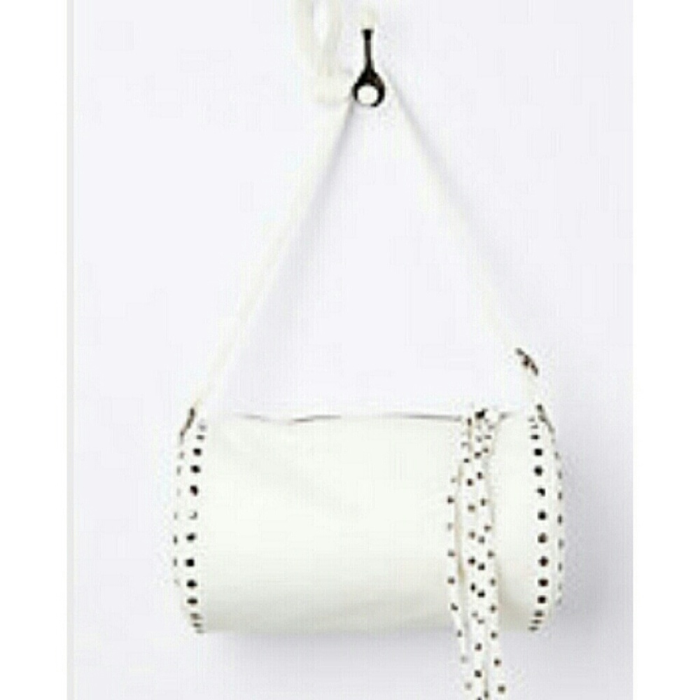 White Studded Duffle Bag Purse